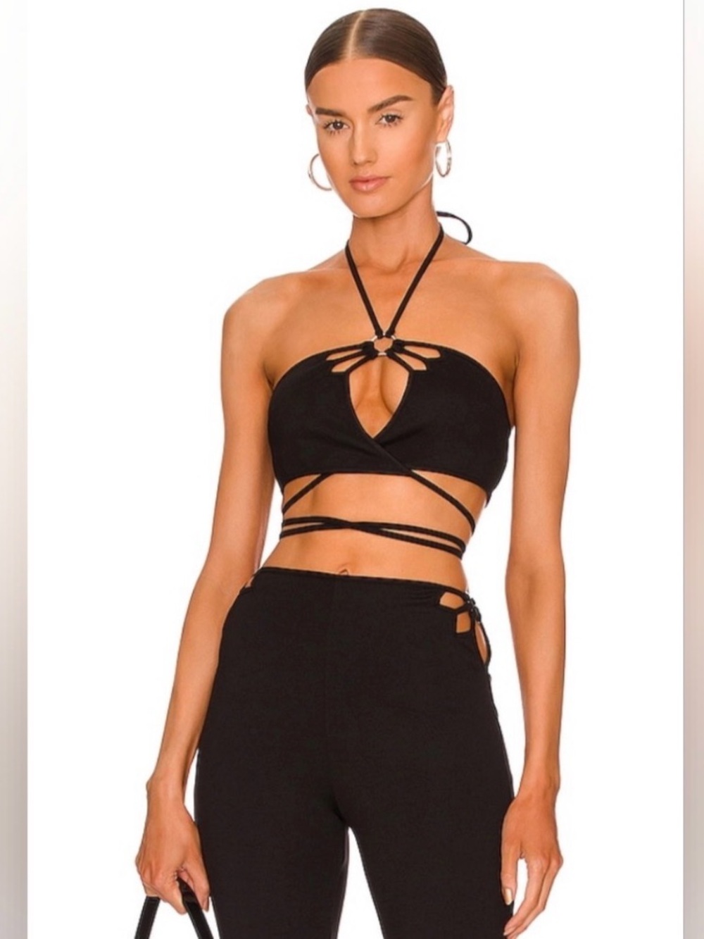 H:ours Olivia Crop Top Black Size Small $138 on Revolve